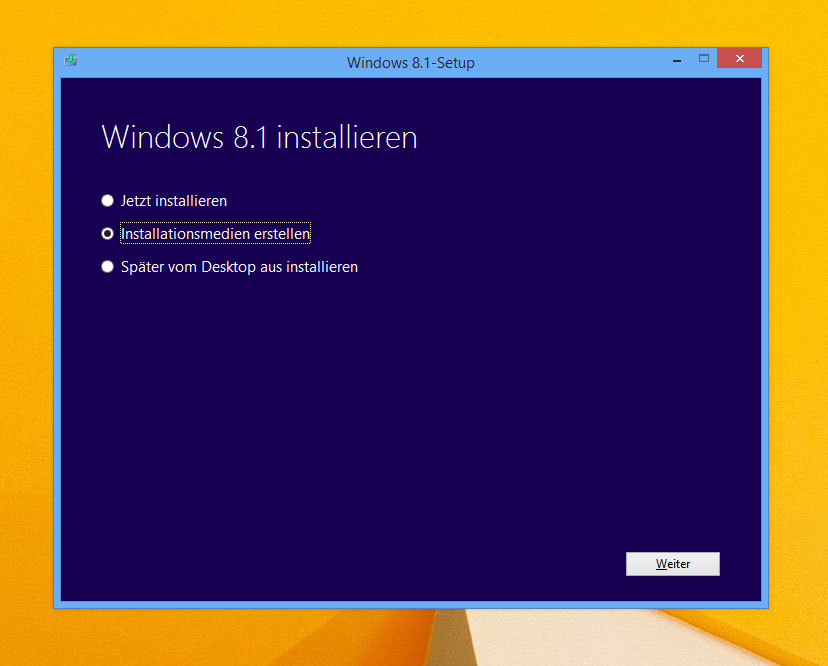 Windows 8.1 Bootstick erstellen