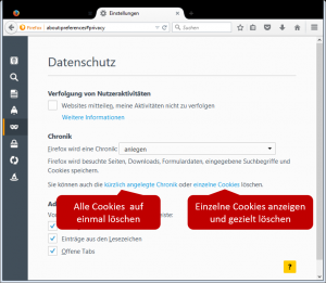 Cookies in Firefox löschen