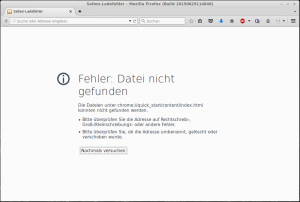 Fehler chrome://quick_start/content/index.html