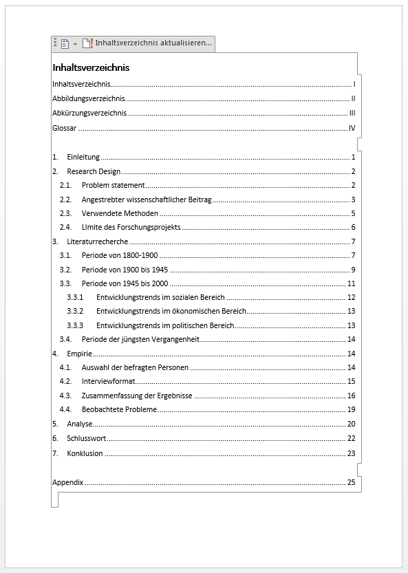 Word Inhaltsverzeichnis Automatisch Erstellen Kurzanleitung