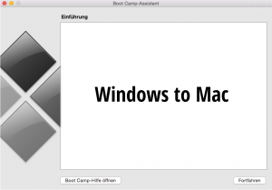 Screenshot BootCamp - Windows to Mac