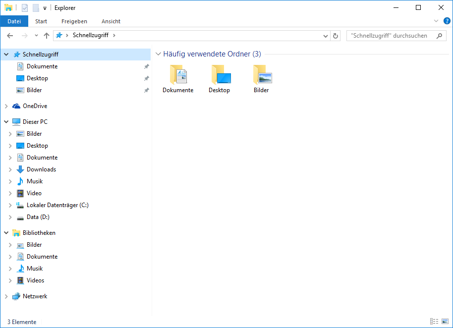Windows Explorer Fenster in Windows 10
