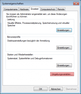 Erweiterte Systemeigenschaften