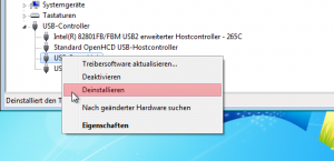 Gerät im Gerätemanager deinstallieren