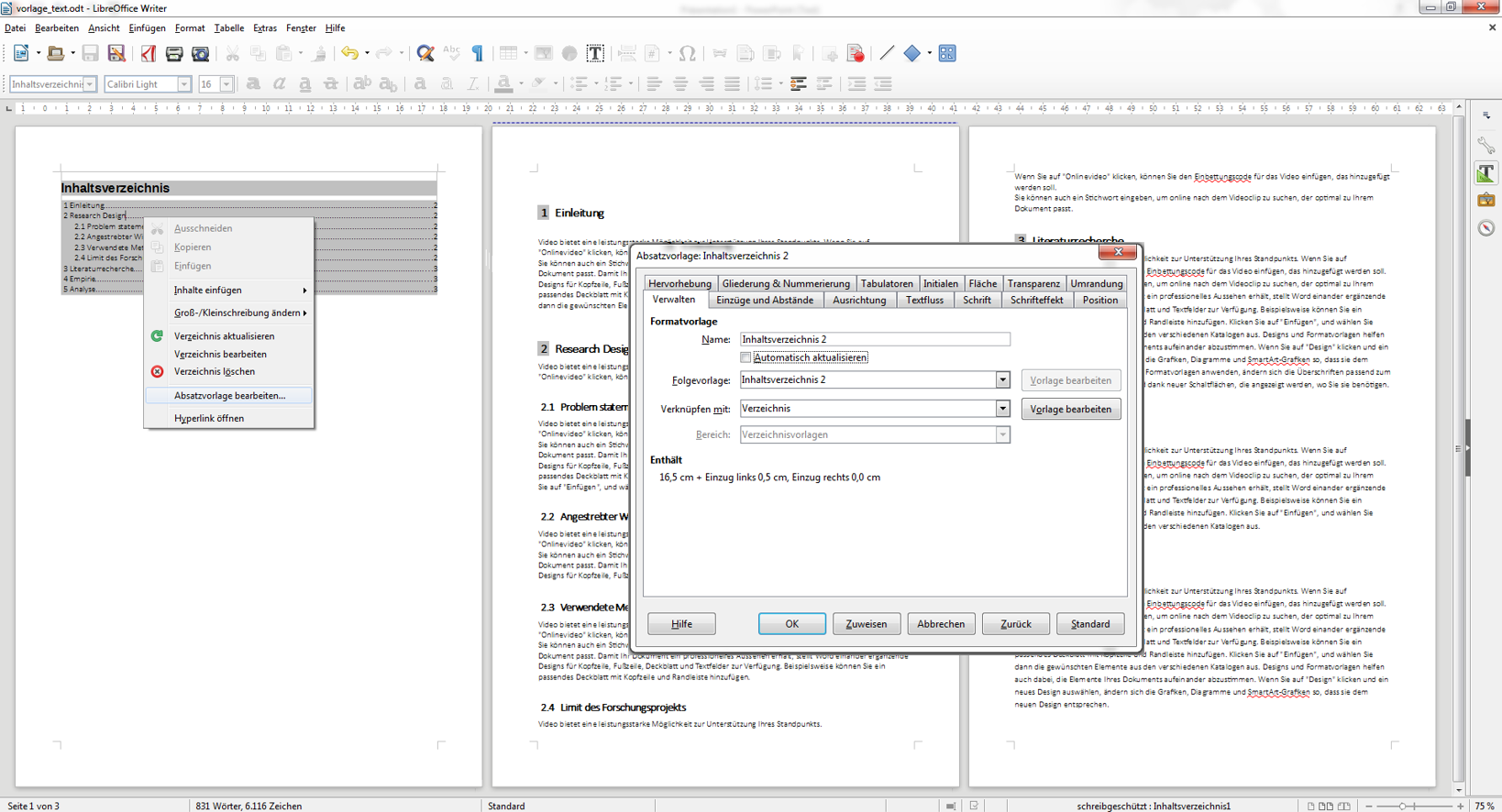Inhaltsverzeichnis Libre Office Inhaltsverzeichnis Libre Office