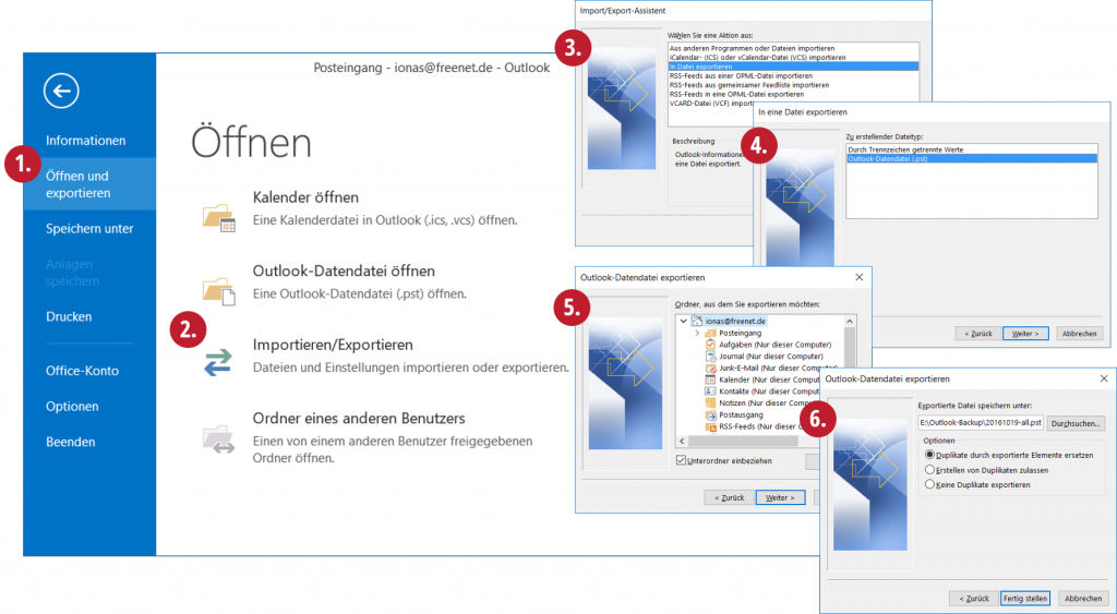 outlook_daten_sichern_durch_export