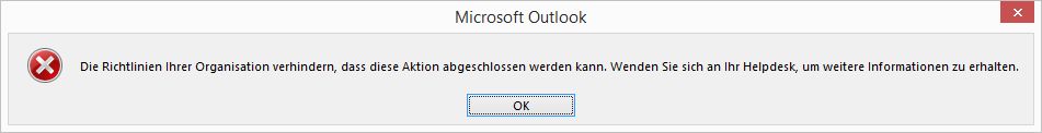 Windows-Fehlermeldung: Richtlinien Ihrer Organisation verhindern, dass diese Aktion abgeschlossen werden kann.
